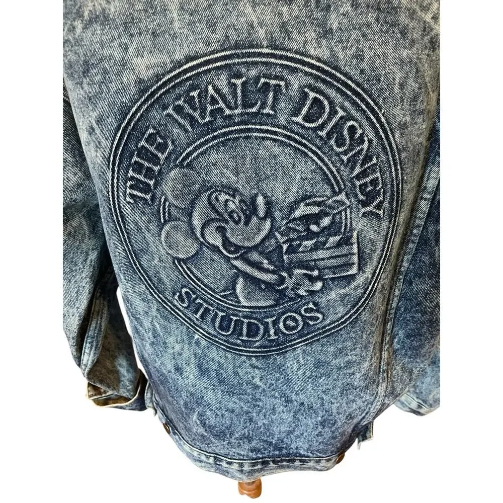 WALT DISNEY STUDIOS Denim Jacket Men's Size Small Acid Washed USA